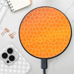 Orange Mosaic Structure Background Wireless Fast Charger(black) by Hannah976