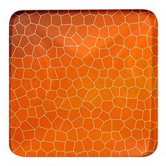 Orange Mosaic Structure Background Square Glass Fridge Magnet (4 Pack) by Hannah976