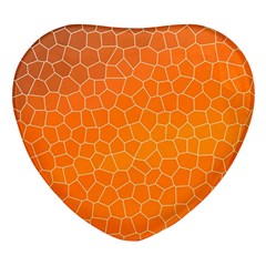 Orange Mosaic Structure Background Heart Glass Fridge Magnet (4 Pack) by Hannah976