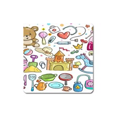 Baby Equipment Child Sketch Hand Square Magnet by Hannah976