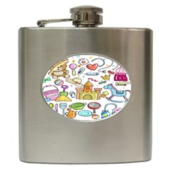 Baby Equipment Child Sketch Hand Hip Flask (6 Oz) by Hannah976