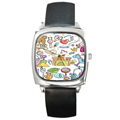 Baby Equipment Child Sketch Hand Square Metal Watch by Hannah976