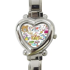 Baby Equipment Child Sketch Hand Heart Italian Charm Watch by Hannah976