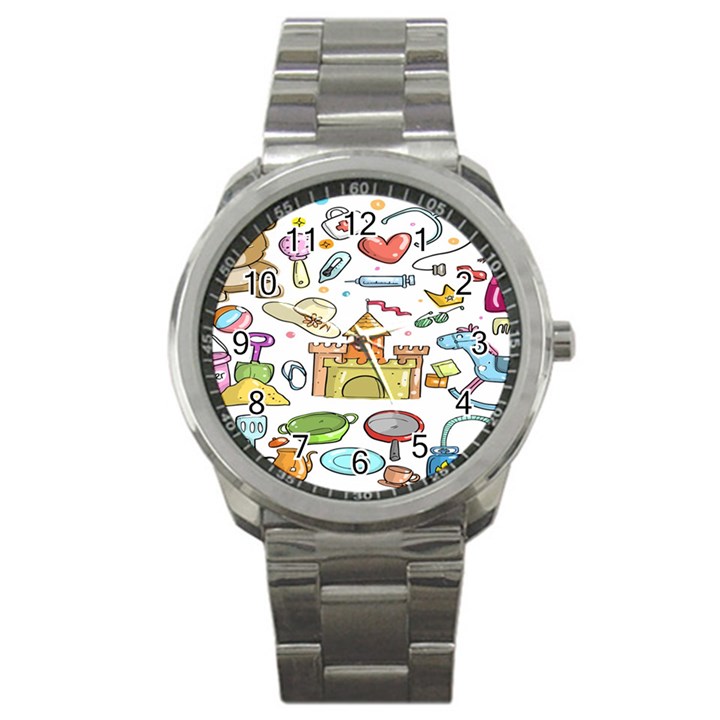 Baby Equipment Child Sketch Hand Sport Metal Watch