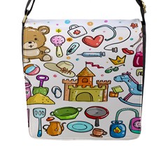 Baby Equipment Child Sketch Hand Flap Closure Messenger Bag (l)