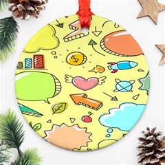 Cute Sketch Child Graphic Funny Ornament (round) by Hannah976