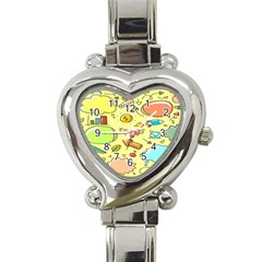 Cute Sketch Child Graphic Funny Heart Italian Charm Watch by Hannah976