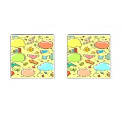 Cute Sketch Child Graphic Funny Cufflinks (square) by Hannah976