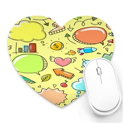 Cute Sketch Child Graphic Funny Heart Mousepad by Hannah976