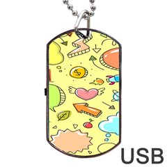 Cute Sketch Child Graphic Funny Dog Tag Usb Flash (two Sides) by Hannah976