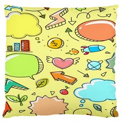 Cute Sketch Child Graphic Funny Large Premium Plush Fleece Cushion Case (two Sides) by Hannah976