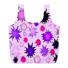 Inks Drops Black Paint Design Full Print Recycle Bag (l) by Hannah976