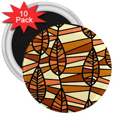 Autumn Leaf Mosaic Seamless 3  Magnets (10 Pack)  by Hannah976