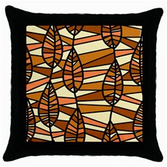 Autumn Leaf Mosaic Seamless Throw Pillow Case (black) by Hannah976