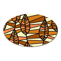 Autumn Leaf Mosaic Seamless Oval Magnet by Hannah976