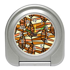 Autumn Leaf Mosaic Seamless Travel Alarm Clock by Hannah976