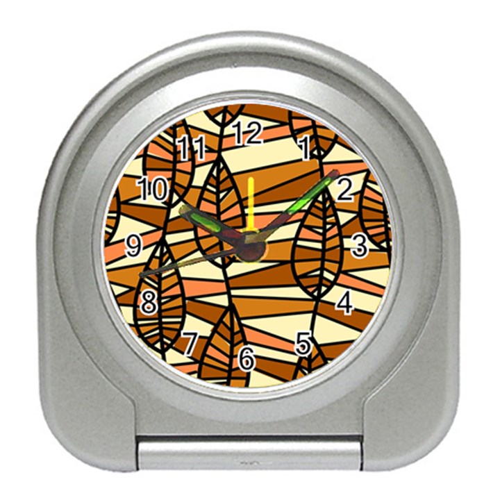 Autumn Leaf Mosaic Seamless Travel Alarm Clock