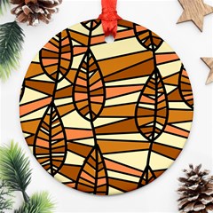 Autumn Leaf Mosaic Seamless Round Ornament (two Sides) by Hannah976