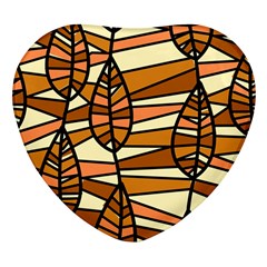 Autumn Leaf Mosaic Seamless Heart Glass Fridge Magnet (4 Pack) by Hannah976