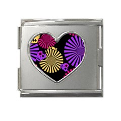 Seamless Halloween Day Of The Dead Mega Link Heart Italian Charm (18mm) by Hannah976