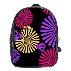 Seamless Halloween Day Of The Dead School Bag (large) by Hannah976