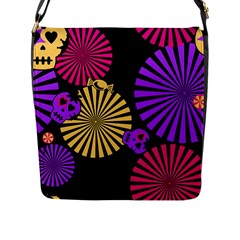 Seamless Halloween Day Of The Dead Flap Closure Messenger Bag (l)