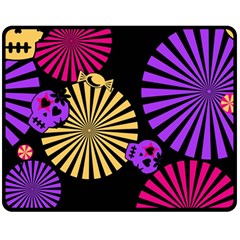 Seamless Halloween Day Of The Dead Two Sides Fleece Blanket (medium) by Hannah976