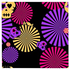 Seamless Halloween Day Of The Dead Wooden Puzzle Square by Hannah976