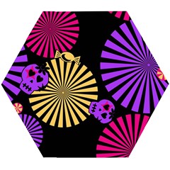 Seamless Halloween Day Of The Dead Wooden Puzzle Hexagon by Hannah976