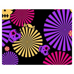 Seamless Halloween Day Of The Dead Premium Plush Fleece Blanket (medium) by Hannah976