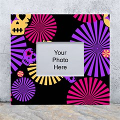 Seamless Halloween Day Of The Dead White Wall Photo Frame 5  X 7  by Hannah976