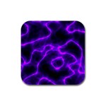 Purple Pattern Background Structure Rubber Square Coaster (4 pack) Front