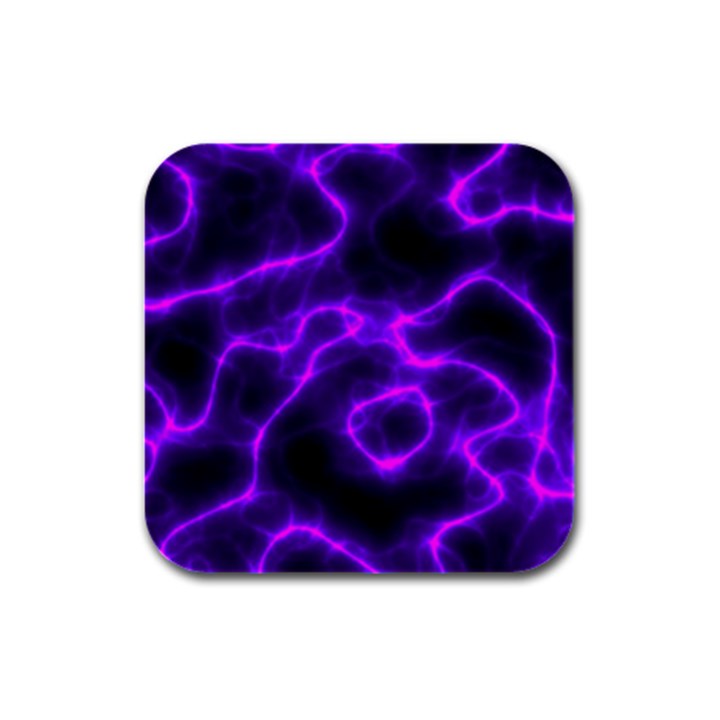 Purple Pattern Background Structure Rubber Square Coaster (4 pack)