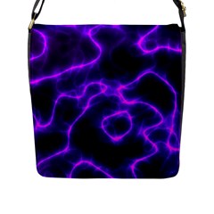 Purple Pattern Background Structure Flap Closure Messenger Bag (l)