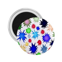 Inks Drops Black Colorful Paint 2 25  Magnets by Hannah976