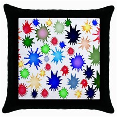 Inks Drops Black Colorful Paint Throw Pillow Case (black) by Hannah976