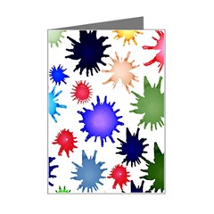 Inks Drops Black Colorful Paint Mini Greeting Card by Hannah976