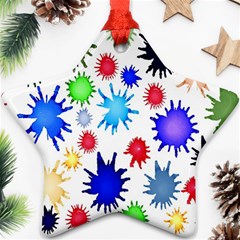 Inks Drops Black Colorful Paint Star Ornament (two Sides) by Hannah976