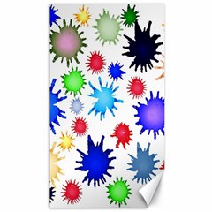 Inks Drops Black Colorful Paint Canvas 40  X 72  by Hannah976