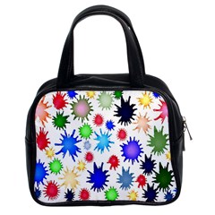 Inks Drops Black Colorful Paint Classic Handbag (two Sides) by Hannah976