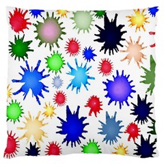 Inks Drops Black Colorful Paint Large Cushion Case (two Sides) by Hannah976