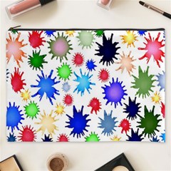 Inks Drops Black Colorful Paint Cosmetic Bag (xxxl) by Hannah976