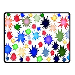 Inks Drops Black Colorful Paint Two Sides Fleece Blanket (small) by Hannah976