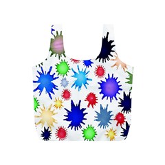 Inks Drops Black Colorful Paint Full Print Recycle Bag (s) by Hannah976