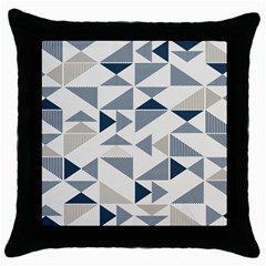 Geometric Triangle Modern Mosaic Throw Pillow Case (black) by Hannah976