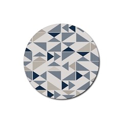 Geometric Triangle Modern Mosaic Rubber Coaster (round) by Hannah976