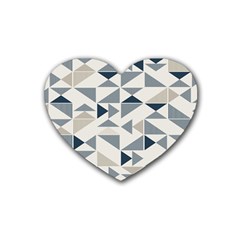 Geometric Triangle Modern Mosaic Rubber Coaster (heart) by Hannah976