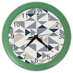 Geometric Triangle Modern Mosaic Color Wall Clock by Hannah976