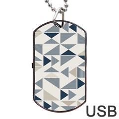 Geometric Triangle Modern Mosaic Dog Tag Usb Flash (one Side) by Hannah976