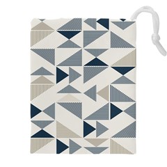 Geometric Triangle Modern Mosaic Drawstring Pouch (4xl) by Hannah976